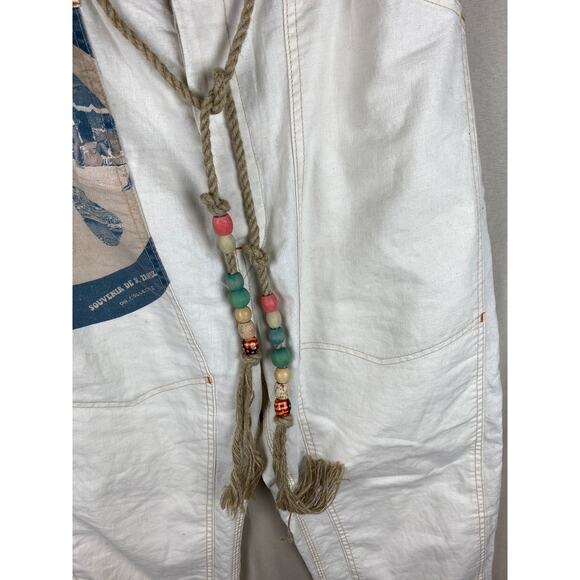 Free People x Dr Collectors Peace Carpenter Pants Sz Large Teddy Forever Hemp - Picture 3 of 12